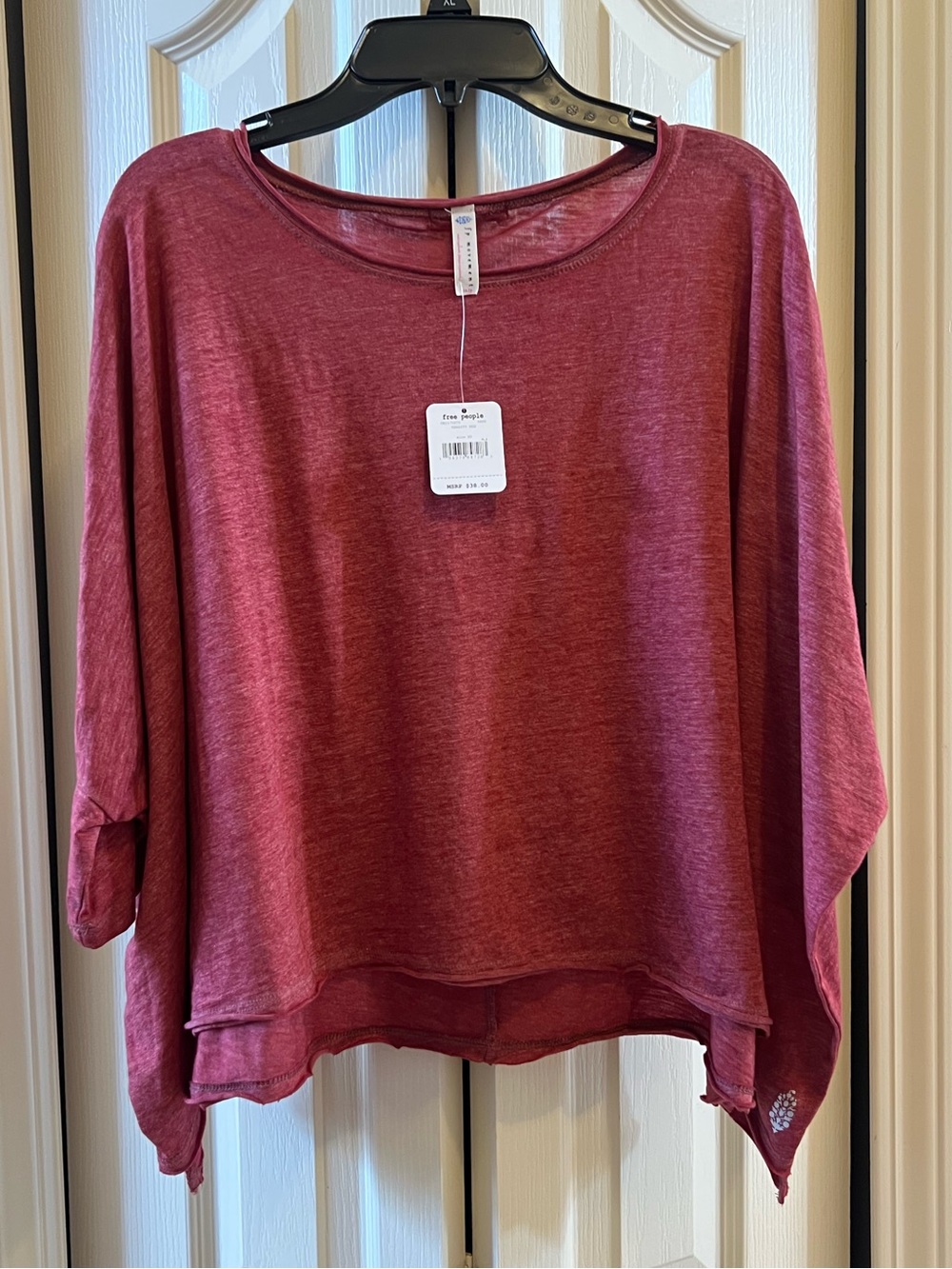 Free People Batwing Maroon Top Xs